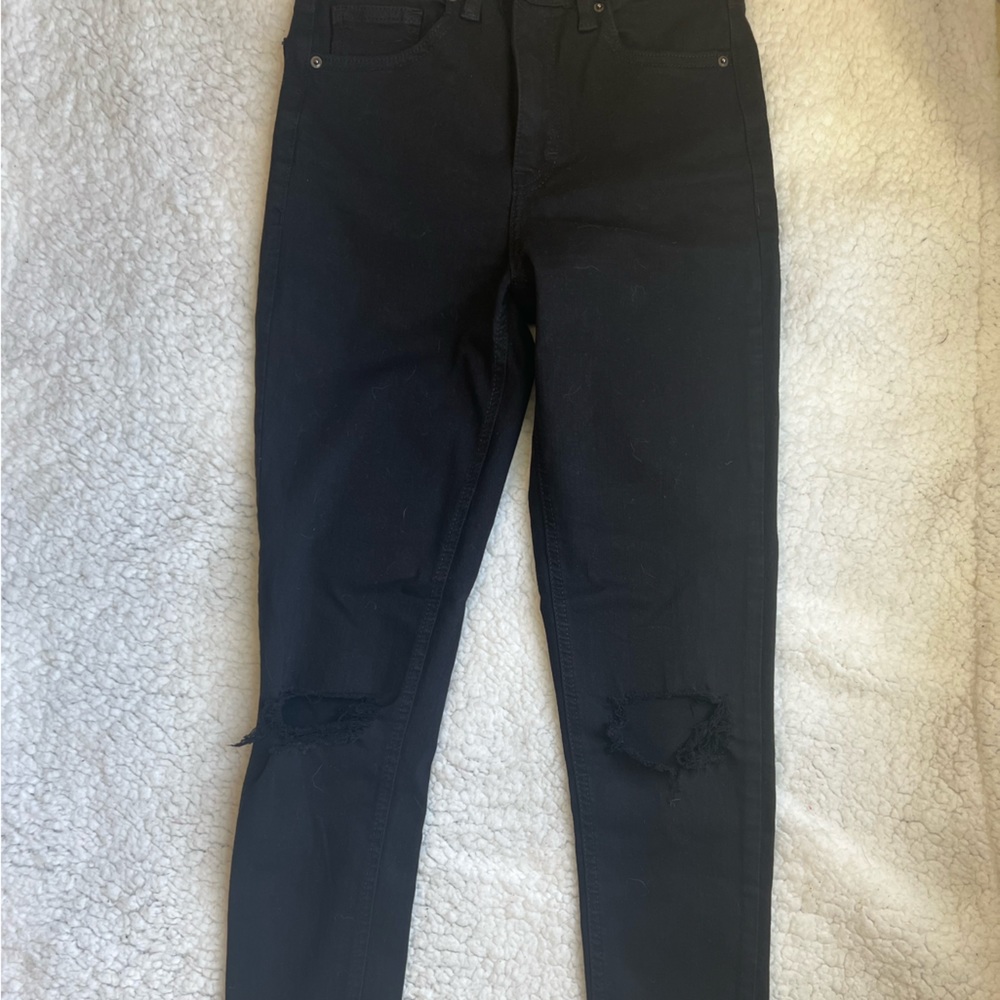 Top shop black ripped skinny jeans